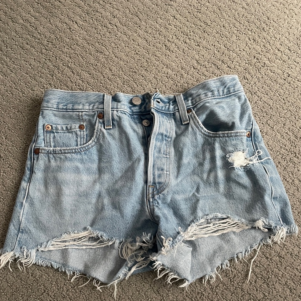 Blue denim shorts